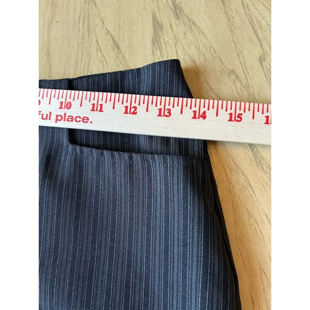 Y2K Striped Mini Skirt CLE Paris Small Gray Pin Stripes Office Corporate College